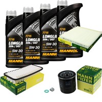 Mann Inspektionspaket 4L Mannol Longlife 504/507 5W-30 FüR Toyota Yaris 1.3 1.0
