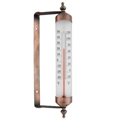 Außenthermometer Fensterthermometer Gartenthermometer aus Metall und Glas 25 cm