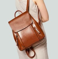 Women’s Genuine Leather Backpack Purse Shoulder Crossbody Laptop Bag