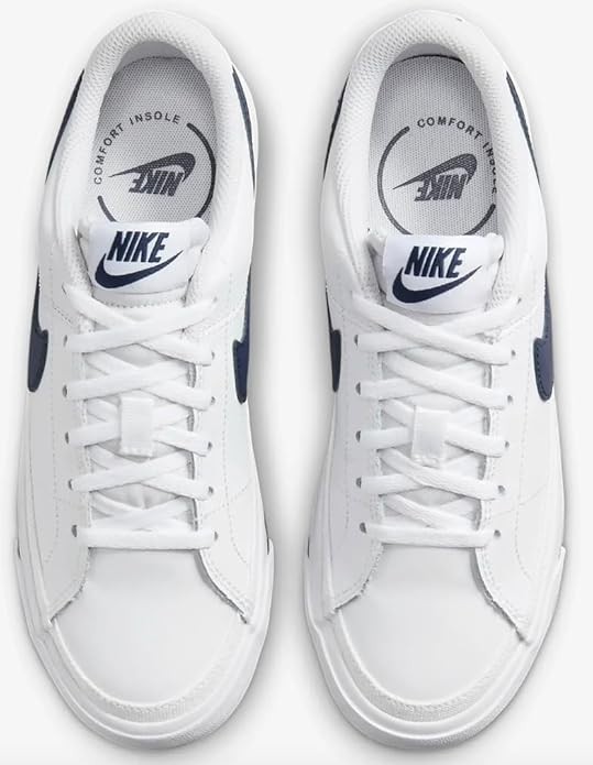 SAOLA Nike Court Legacy GS Sneaker Ragazzo Bianco Midnight Navy DA5380 125 Taglia 4Y