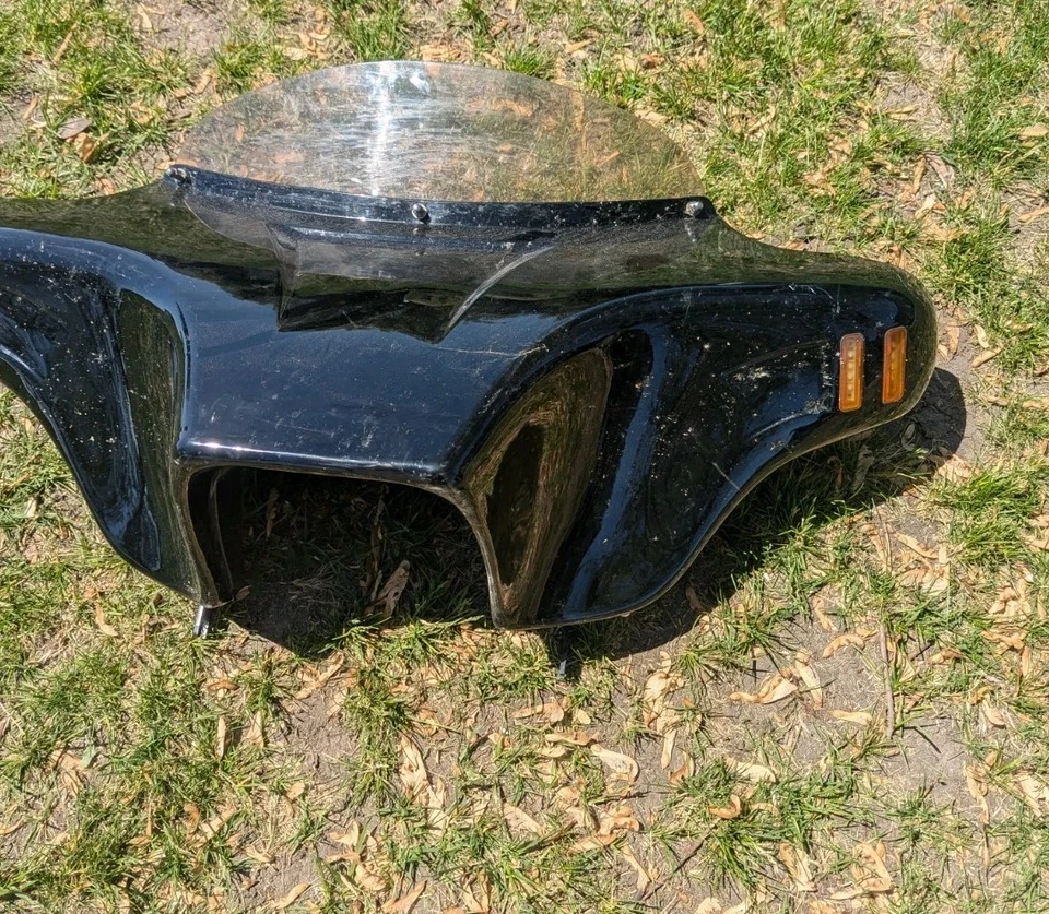 ABS 纤维 BATWING FAIRING WINDSHIELD 4 雅马哈皇家明星豪华 05-18 琥珀色 LED — 第 3/4 张图片