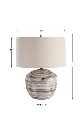 Uttermost 28441-1 Prospect 22" Tall Ceramic Table Lamp - Striped - Picture 5 of 6