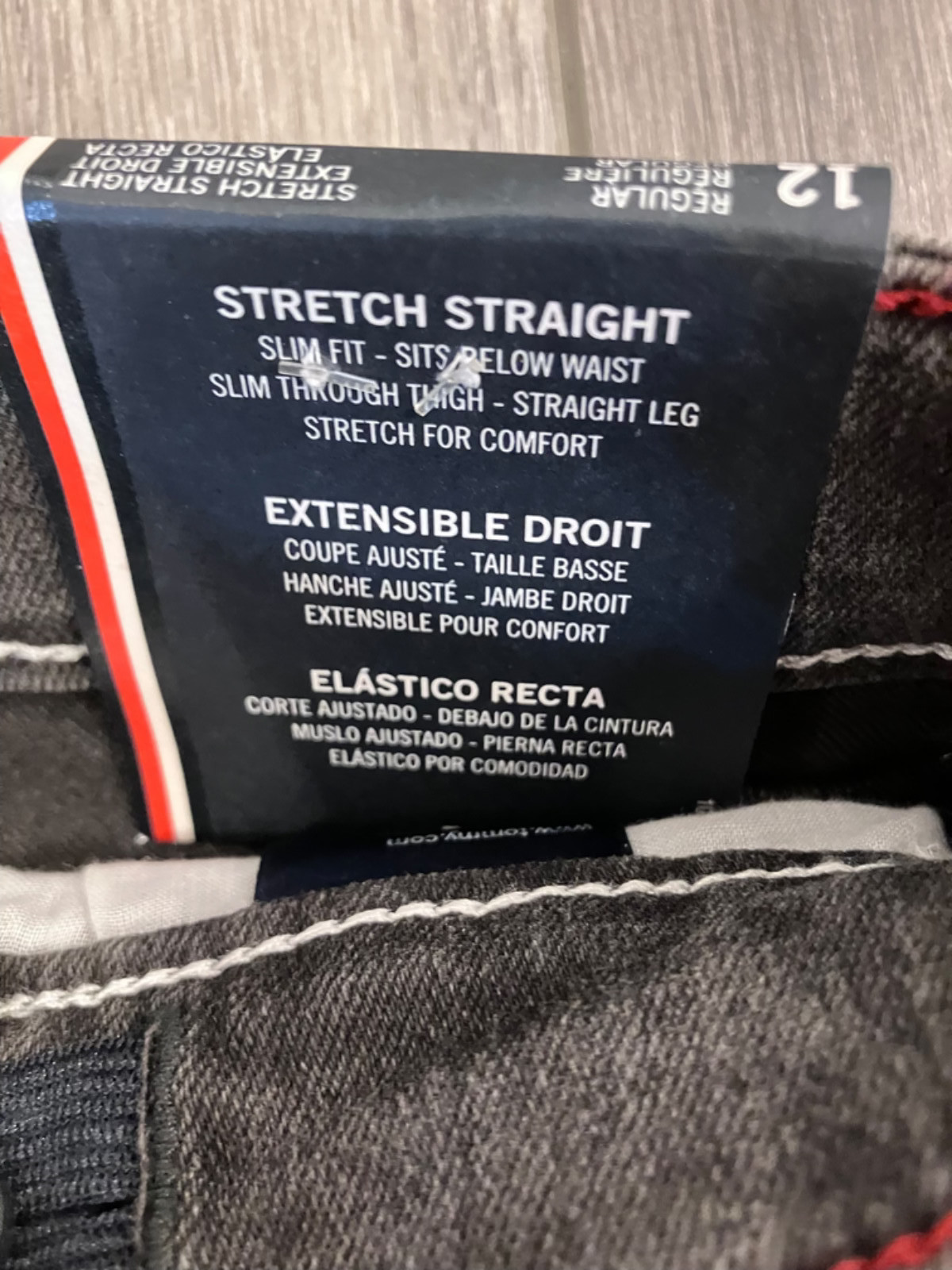 Tommy Hilfiger Boys jeans size 12 Stretch Straight NWT-Distressed Grey thumbnail 6