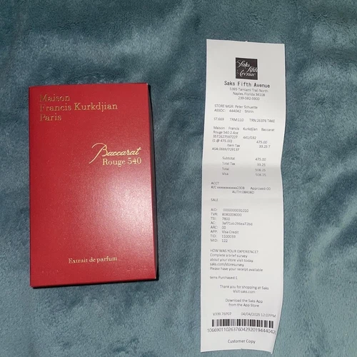 Baccarat Rouge 540 Extrait de Parfum 2.4oz / 70ml – New w/ Receipt  Verification