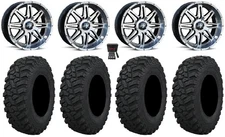 MSA Vibe 14" Wheels Dark Tint 27" Trekker Tires Kawasaki Brute Force IRS
