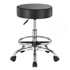 VEVOR Rolling Stool with Foot Rest and Wheels, 450 LBS Weight Capacity Round