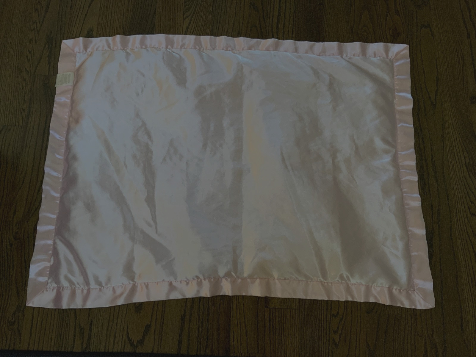 Soft pink crib blanket lovey Katie Little Kidsline Satin Trim Bumps Velour 40x30