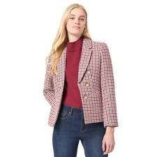 Jones New York Houndstooth Faux-Double Breasted Jacket Womens M Multi Wool Blend