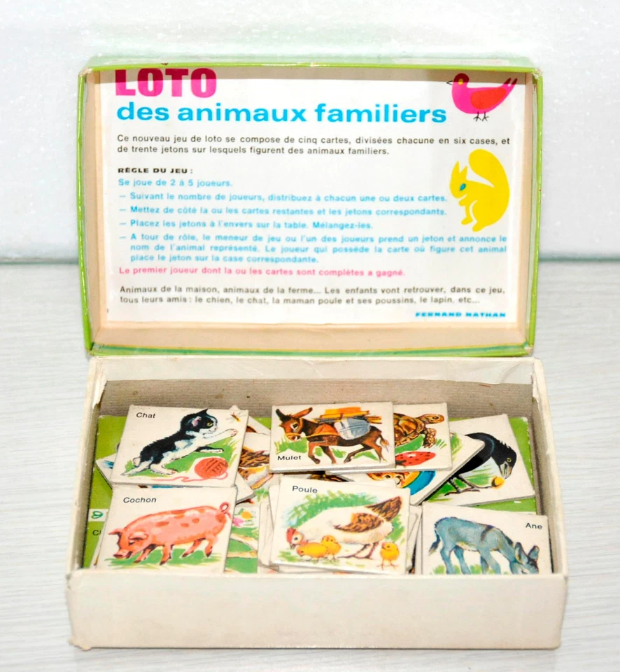 ancien LOTO des Animaux Familiers - jeu éducatif - Fernand Nathan -Vintage 70 80 - Photo 2/2