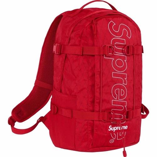SUPREME RED BACKPACK BOX LOGO FW18B8 REFLECTIVE LOGO ~NEW~