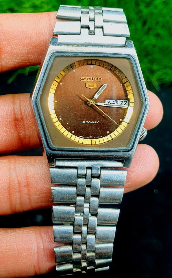 Reloj Automático Hombre Vintage De Seiko 5 Día Fecha Hecho en Japón 6309-610A Esfera Cuadrada Foto 2 de 4