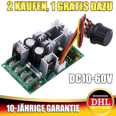 20A 10-60V PWM DC Motor Geschwindigkeitsregler Motordrehzahlregler Stromregler