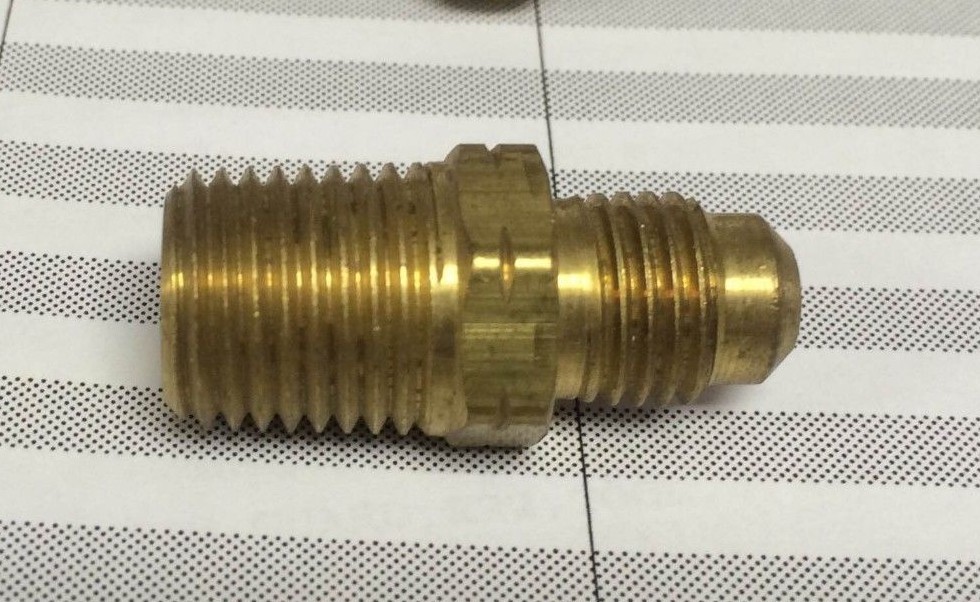 PARKER, Brass Flare Adapter, 1/4" NPT Male x 1/4" SAE Male Flare, W30-2