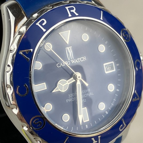Orologio Capri di Silvio Staiano Professionale Argento Blu 100m Data Watch Art. 4923 - Foto 6 di 11