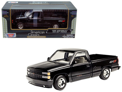 Camión pickup Motormax 73203BK 1992 Chevrolet 454 SS negro modelo de auto diecast 1/24 - Imagen 1 de 1