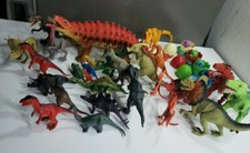 32 Lot Dinosaurs Plastic Figures Toys Mixed Various Brands Boley Mattel Dinos