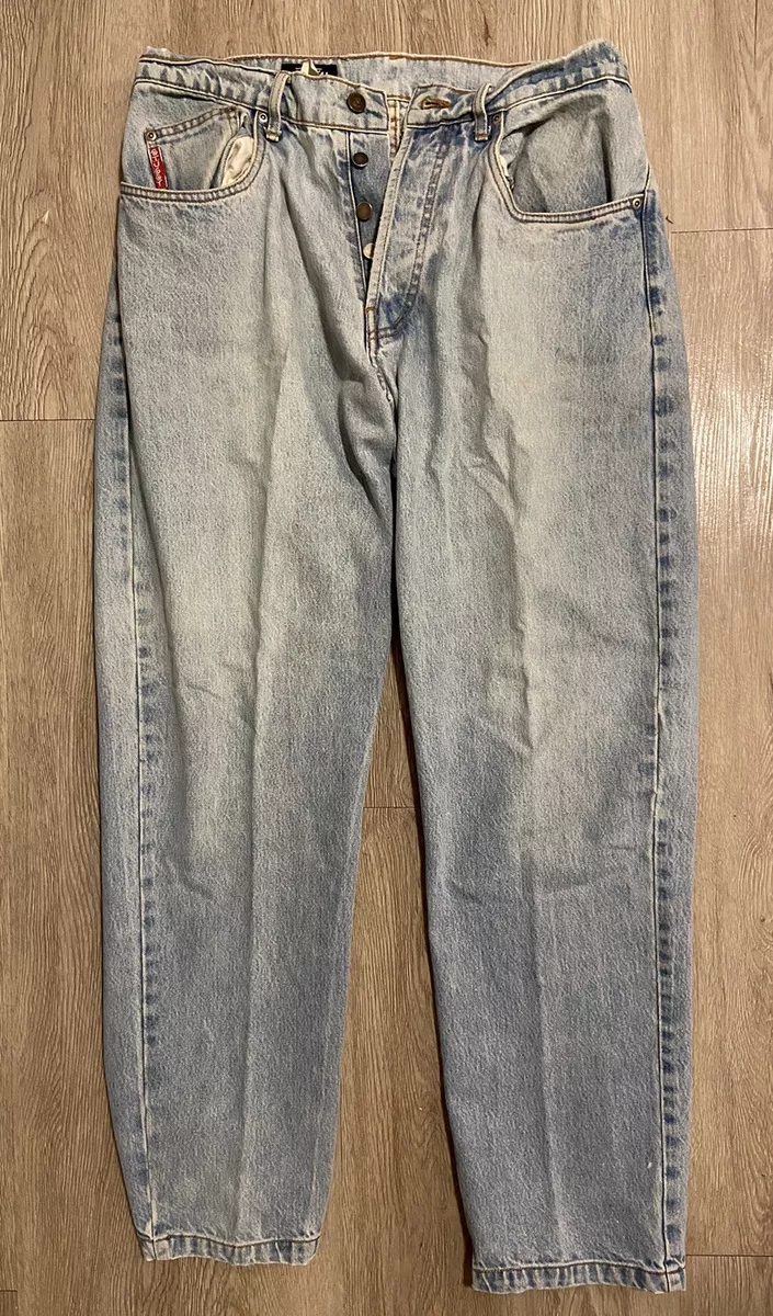 Vintage Stussy Big Ol Jeans Distressed Light Wash Size 34