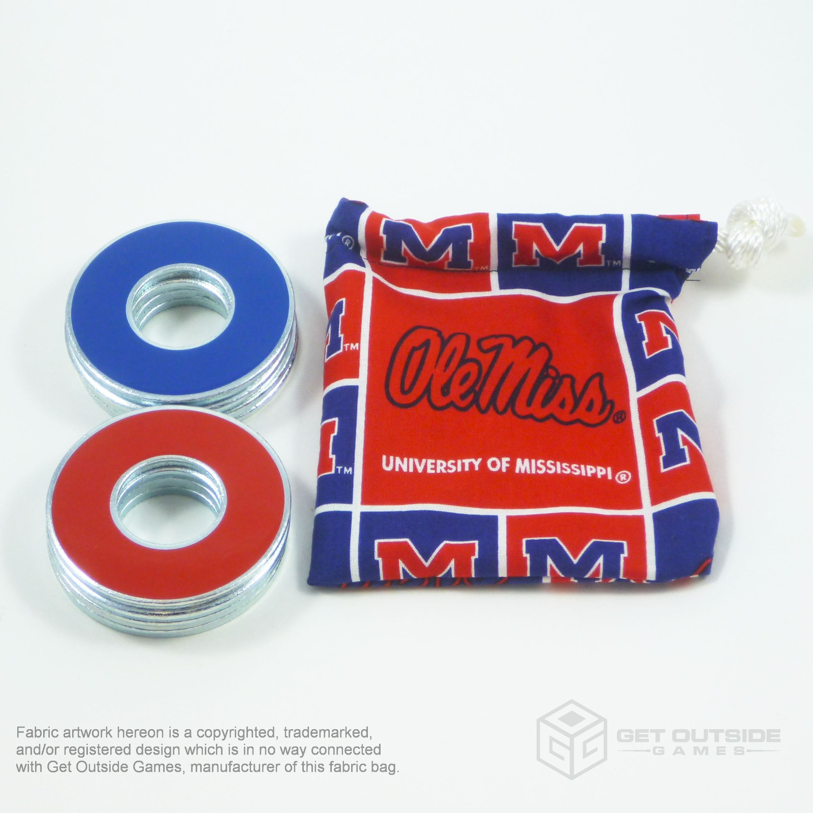 8 VVashers™ w/ Ole Miss Rebel Black Bears Fabric Bag Washer Toss