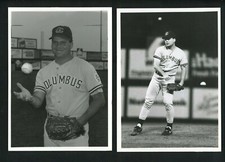 Bob Wickman LOT of TWO Press Original Photos New York Yankees Columbus Clippers