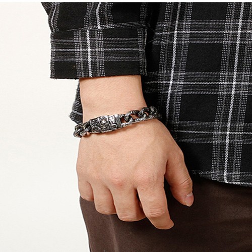 Pulsera de acero inoxidable brazalete hombre cadena niño pulseras populares vintage regalo hombre - Imagen 6 de 12