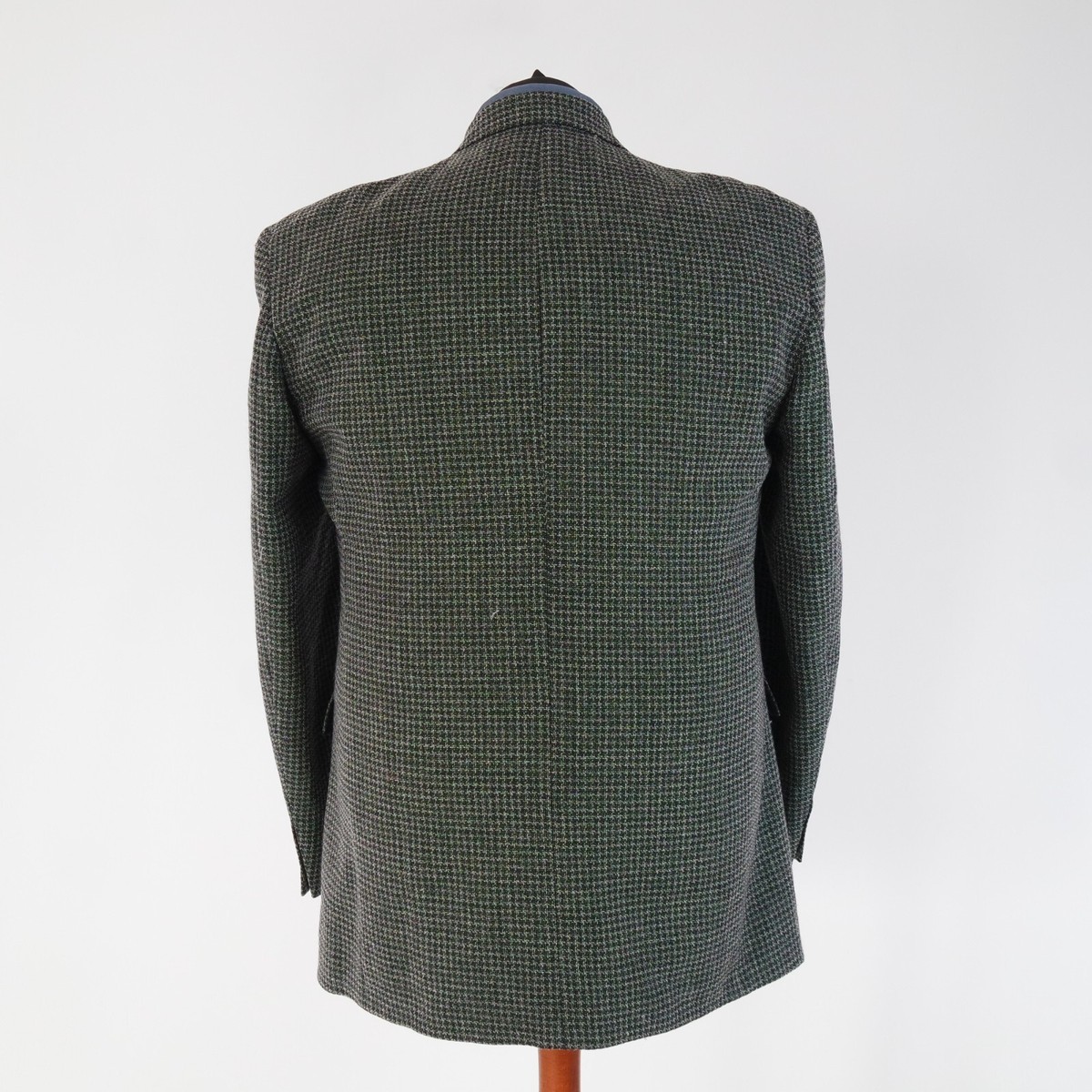 Blazer Homme Tricoté Benvenuto Taille 48R UK - Carreaux Gris Laine - Occasion Très Bon état (petite Tache)