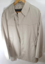 Vintage London Towne Mens Trench Coat Size 44 Regular Tan Lined Full-Length