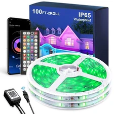 Waterproof Outdoor led Strip Lights100ft led Lights IP65 with App Control and...