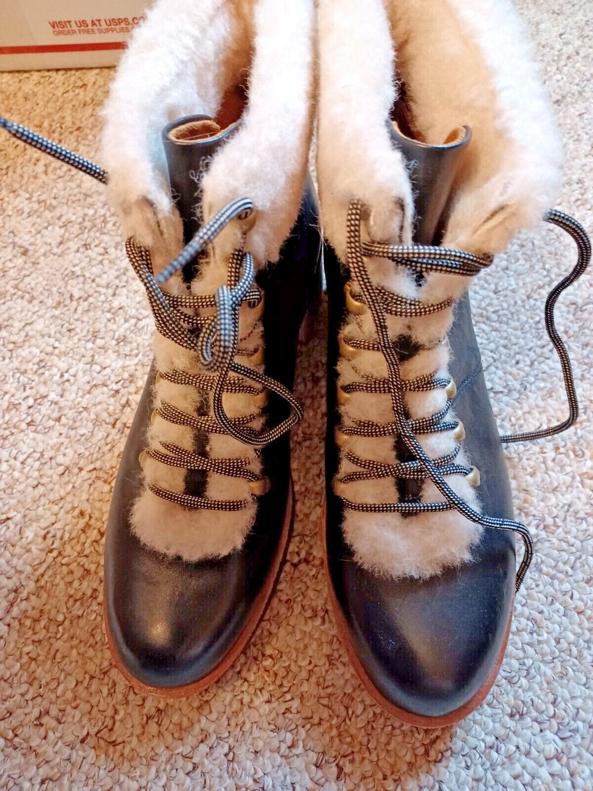 KorkEase Womens Winslet Black Leather Fashion Combat… Gem