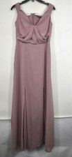 Social Bridesmaids Womens Dusty Rose Sweetheart Neck Chiffon A-Line Gown 6
