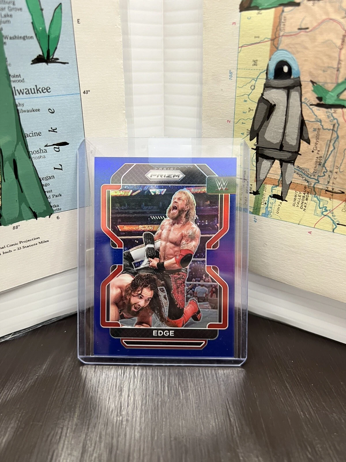 2022 Panini Prizm WWE - Blue Prizm #164 Edge /199