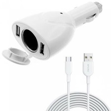 2-PORT USB CHARGER 6FT TYPE-C CABLE POWER CORD DC SOCKET USB-C for CELL PHONES