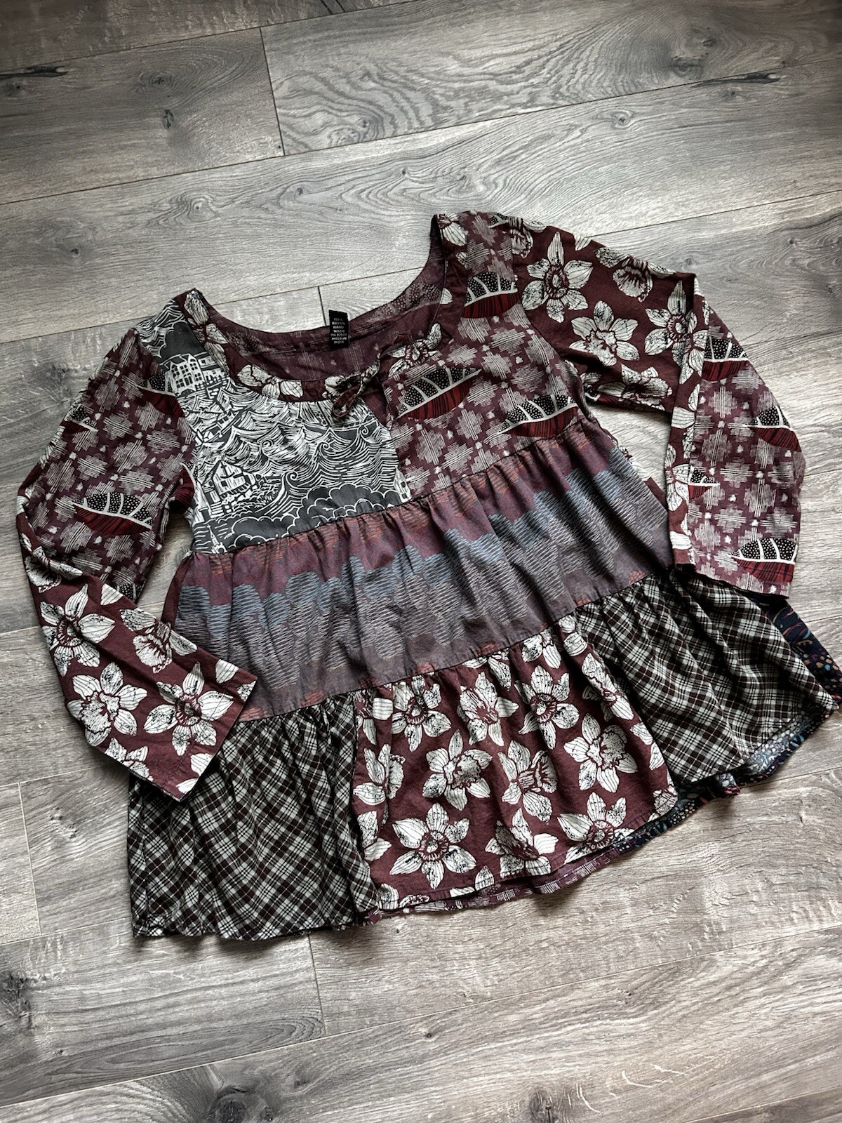 Sacred Threads Patchwork Blouse Tunic Boho Dress … - image 3