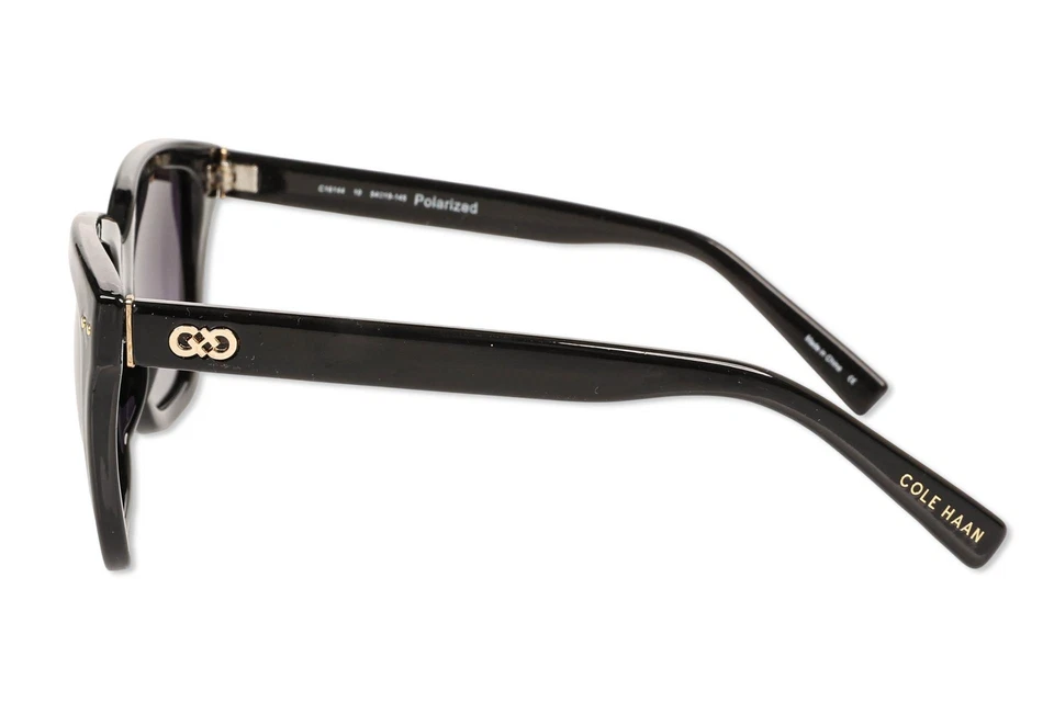 Gafas de sol para mujer Cole Haan C16144 10 grandes polarizadas de diseñador negras/púrpura Foto 3 de 4