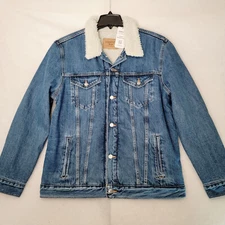 Levis Sherpa Lined Trucker Jacket Mens SIGNATURE GOLD XL XLARGE Button Up NWT