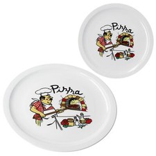 2er Set Mario XXL Pizzateller Ø33,5cm 2 Pers. Teller Pizza Bäcker große Platte 