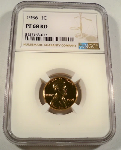 1956 NGC PF68RD PROOF LINCOLN CENT 1c PF 68 RD RED
