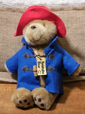 2015 RAINBOW DESIGNS PADDINGTON BEAR 12'' TALL PLUSH BLUE COAT RED HAT