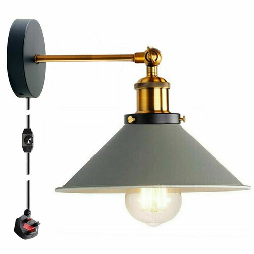 Plug In Wall Light Indoor Wall Lamp With Dimmer Switch Metal Industrial E27 - Picture 33 of 68