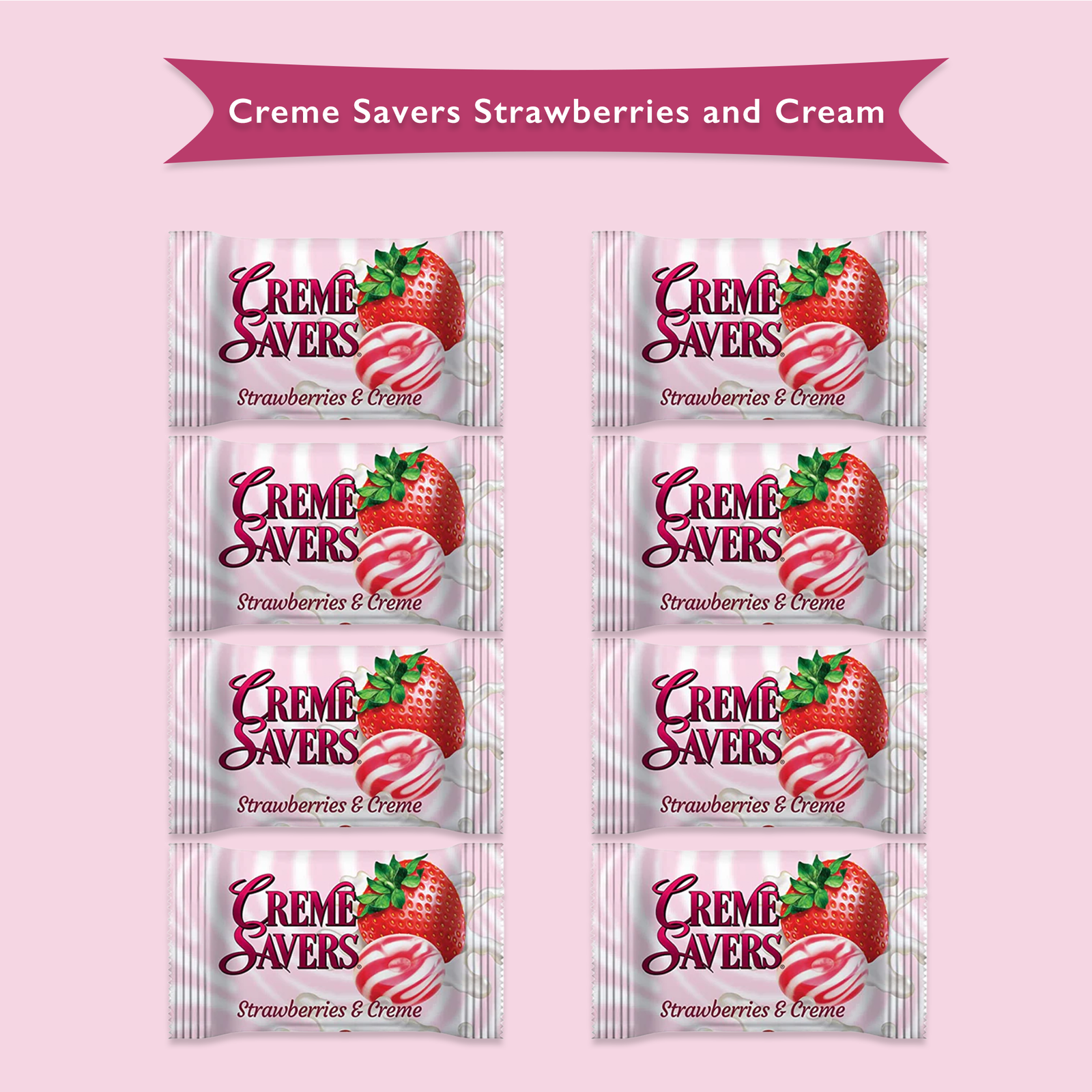 Strawberry Creme Savers Hard Cnady Bulk 1LB Bag of Cream Saver Candy, Strawberry eBay