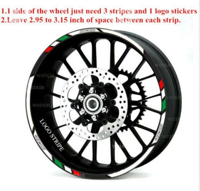 Calcomanías adhesivas de cinta de rueda con rayas de llanta de 17" para KAWASAKI NINJA 600RX 750R 650 650R Foto 4 de 4