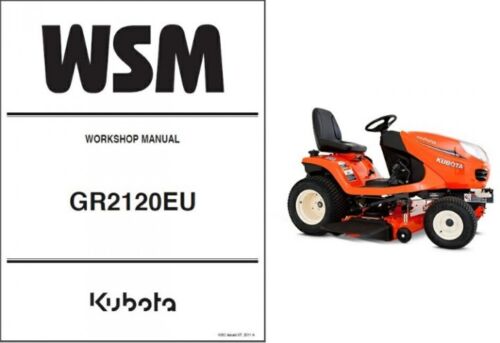 Kubota GR2120 ( GR2120EU ) Ride on Mower Tractor WSM Service Workshop Manual CD - 第 1/3 張圖片