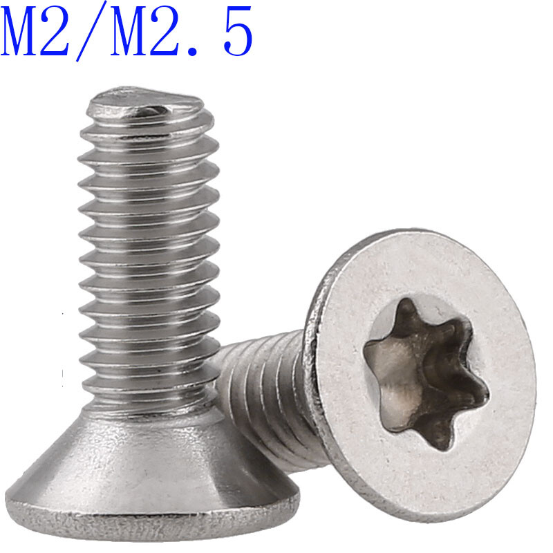 M2 M2.5 2mm 2.5mm A2 304 Stainless Steel Flat Head Torx Security Machine Screws