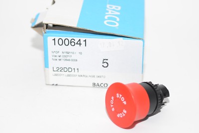 Pilztaster von BACO Typ L22DD11, Zugentriegelung, Frontring Kunststoff, rot