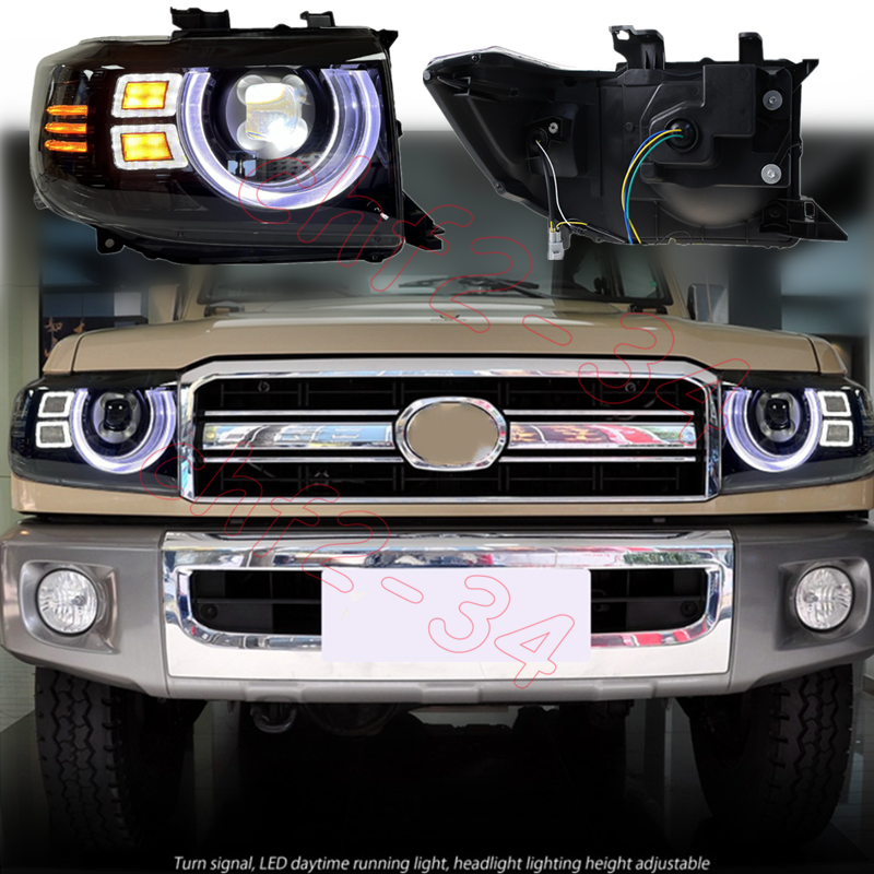 For Land Cruiser LC70~79 LED DRL Headlights assembly Double Beam