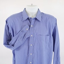 Brooks Brothers 16-33 Blue Plaid Collared Dress Shirt Front Pocket All Cotton