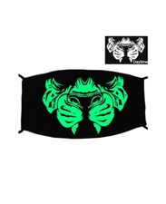 GREEN NOCTILUCENT PRINTING HALLOWEEN RAVE MASK FOR RAVERS NO.21