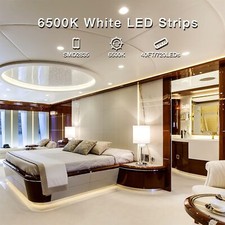 White LED Strip Light, 40 ft Dimmable Bright Rope Lighting, 24V Strips,720 LEDs