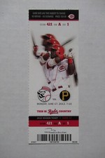 CINCINNATI REDS VS PIRATES 6/17/2013 FULL TICKET ~COZART/FRAZIER/VOTTO/BRUCE HRs