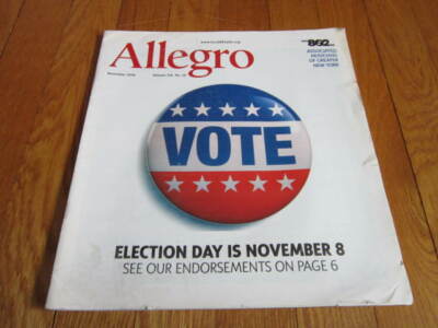 Allegro November 2016 Local 802 Am Fed Musicians Magazine Election Dave Eggar