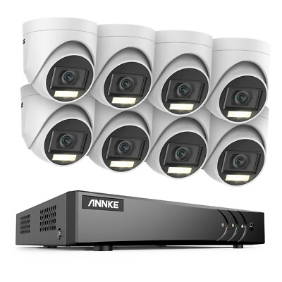 ANNKE 5MP Security Camera System Color Night 8CH DVR H.265+ Human Detection IP67
